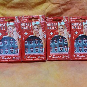 4 Packs of Hospital Honey Nurse Press On Nails